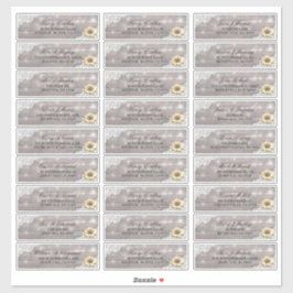 Hochzeitsadresse Lace Sunflower Holzofenleuchten Aufkleber