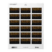 Hochzeitsadresse Modern Gold Lights Adressaufkleber (Vorne)