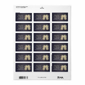 Hochzeitsadresse Moderne Goldene Ananas Navy Blue Adressaufkleber (Vorne)