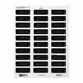 Hochzeitsadresse Rose Gold Glitzer Confetti Black (Vorne)