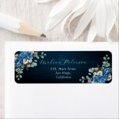 Hochzeitsadresse von Navy Blue Blush Dusty Floral (Insitu)