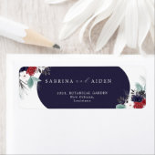 Hochzeitsadresse von Navy Blue Burgundy Gothic (Insitu)