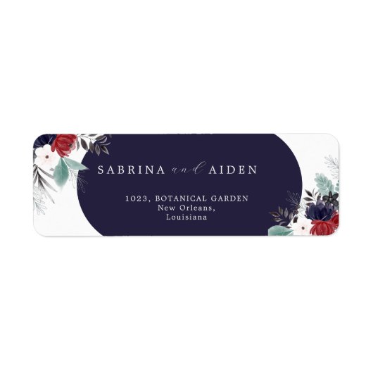 Hochzeitsadresse von Navy Blue Burgundy Gothic (Vorne)