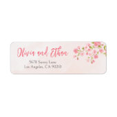 Hochzeitsadresse von Watercolor Cherry Blossom Spr (Vorne)