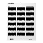 Hochzeitsadressen auf Schwarz und Weiß Adressaufkleber (Vorne)