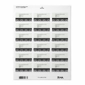 Hochzeitsadressen auf Schwarz und Weiß Adressaufkleber (Vorne)