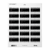 Hochzeitsadressen auf Schwarz und Weiß Adressaufkleber (Vorne)