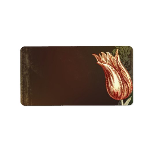 Hochzeitsadressen auf Vintager Blume Adressaufkleber (Vorne)