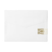 Hochzeitsadressschild Gold Lace 2 Beige Damaskus Rundum-Adressaufkleber (Rückseite)