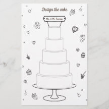 Hochzeitsaktivitäten Färben Seiten Design Cake