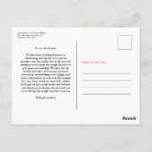 Hochzeitsaktualisierung ändert das Datum der Koral Postkarte (Rückseite)