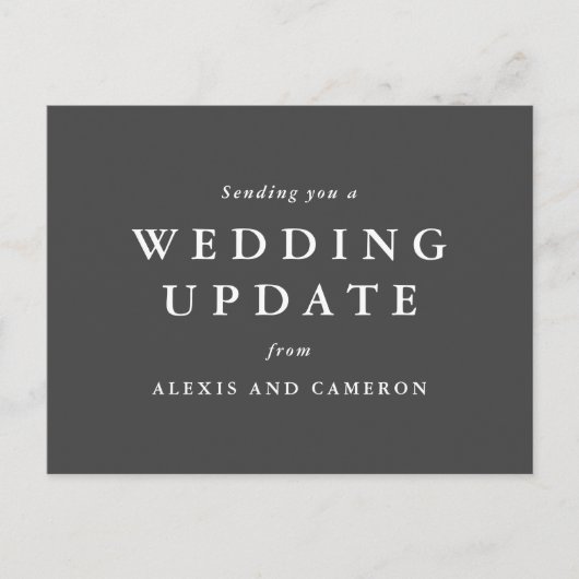 Hochzeitsaktualisierung ändert das Datum der Postk Postkarte (Vorderseite)