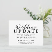 Hochzeitsaktualisierung ändert das Datum der Verzö Save The Date (Stehend Vorderseite)