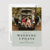 Hochzeitsaktualisierung ändert das Datum des grüne Postkarte (Vorne/Hinten)