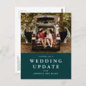 Hochzeitsaktualisierung ändert das Datum des grüne Postkarte (Vorne/Hinten)