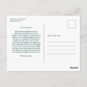 Hochzeitsaktualisierung ändert das Datum des grüne Postkarte (Rückseite)