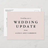 Hochzeitsaktualisierung ändert das Datum Rosa Postkarte (Vorne/Hinten)