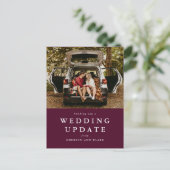 Hochzeitsaktualisierung ändert das Foto des Datums Postkarte (Stehend Vorderseite)