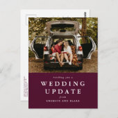 Hochzeitsaktualisierung ändert das Foto des Datums Postkarte (Vorne/Hinten)