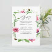 Hochzeitsaktualisierung für Aquarellpinken Einladung (Stehend Vorderseite)