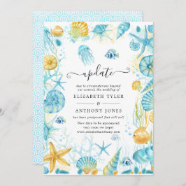 Hochzeitsaktualisierung für Blaues und Gelbes Meer Einladung