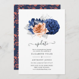 Hochzeitsaktualisierung für Korallen, Marine und S Einladung