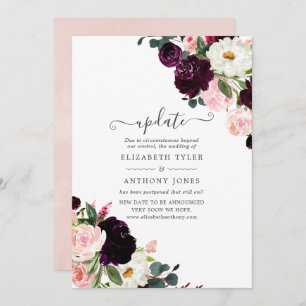 Hochzeitsaktualisierung für Pflaume und Rosa Einladung