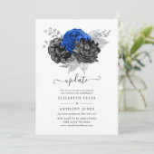 Hochzeitsaktualisierung für Royal Blue, Black und Einladung (Stehend Vorderseite)