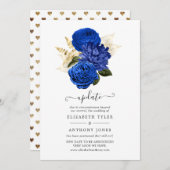 Hochzeitsaktualisierung für Royal Blue & Imitate F Einladung (Vorne/Hinten)