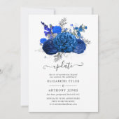 Hochzeitsaktualisierung für Royal Blue und Silver Einladung (Vorderseite)