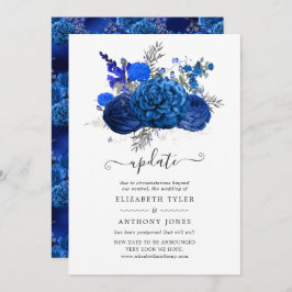 Hochzeitsaktualisierung für Royal Blue und Silver  Einladung