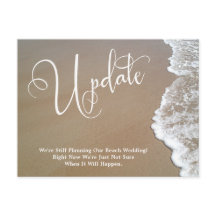 Hochzeitsaktualisierung für Sandstrand und Schaumw