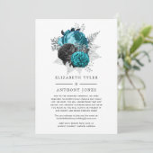 Hochzeitsaktualisierung für Türkis, Schwarz und Si Ankündigung (Stehend Vorderseite)