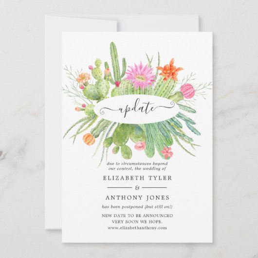 Hochzeitsaktualisierung für Wasserfarben Einladung (Vorderseite)