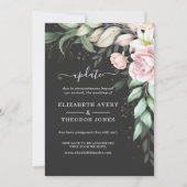 Hochzeitsaktualisierung in Schwarz und Rosa Einladung (Vorderseite)