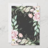 Hochzeitsaktualisierung in Schwarz und Rosa Einladung (Rückseite)