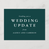 Hochzeitsaktualisierung Klassischer Jäger Grüne Po Postkarte (Vorderseite)