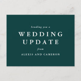 Hochzeitsaktualisierung Klassischer Jäger Grüne Po Postkarte