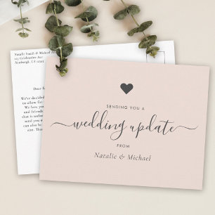 Hochzeitsaktualisierung nach der Hochzeit Elegante Postkarte