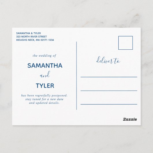 Hochzeitsaktualisierung Postkarte - Wasserfarbe de (Rückseite)