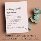 Hochzeitsaktualisierung Rosa neuer Ort Ankündigung