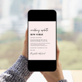 Hochzeitsaktualisierung Rosa neuer Ort Ankündigung