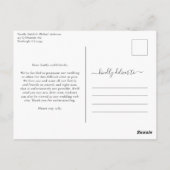 Hochzeitsaktualisierung verschoben Elegantes Scrip Postkarte (Rückseite)