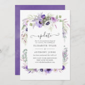 Hochzeitsaktualisierung von Dusty Violet Watercolo Einladung (Vorne/Hinten)