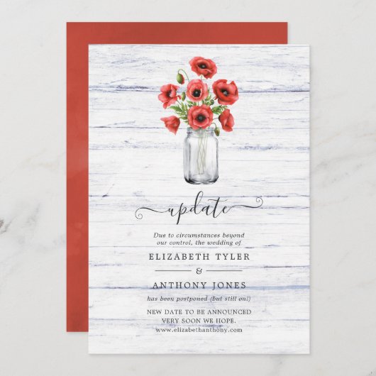 Hochzeitsaktualisierung zum Thema Hochzeitsfeiern Einladung (Vorne/Hinten)