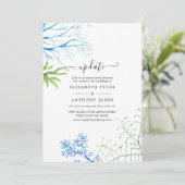 Hochzeitsaktualisierung zum Thema Wasserfarbe Seet Einladung (Stehend Vorderseite)