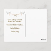 Hochzeitsalbum Save the Date Postkarte (Rückseite)