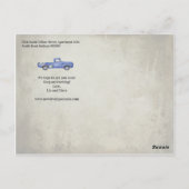 Hochzeitsänderung der Pläne aufgeschoben Blaue LKW Postkarte (Rückseite)