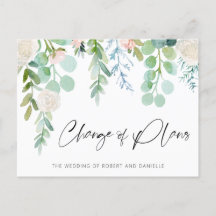 Hochzeitsänderung der Pläne Wasserfarbene Blumengä