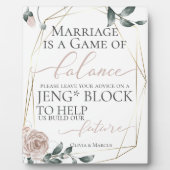 Hochzeitsanforderung Bldg Block Dusty Rose Floral  Fotoplatte (Vorderseite)